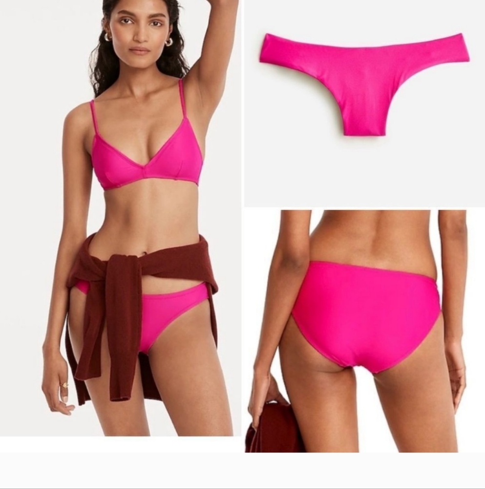 J.CREW Low Rise Bikini Bottom - Neon Flamingo 🆕